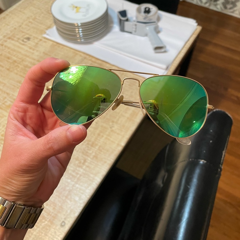 Green Mirrored Ray Bans - Polarized